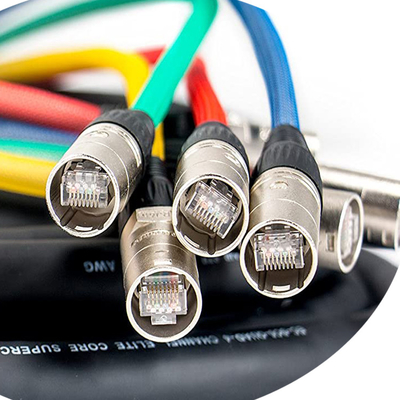 CAT6 Тактический Ethernet кабель Защищенный Quad кабель с 2' Fantails на каждом конце