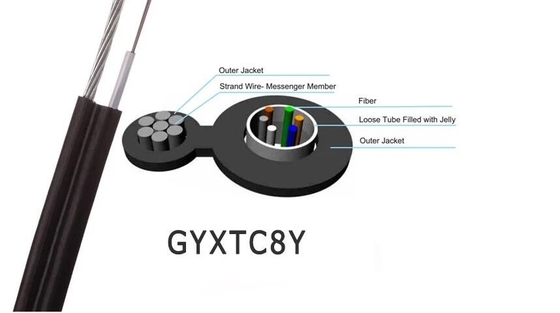 Портативное ядр ядра 2 ядра 8 наличия 12 собственной личности круга кабеля падения GYXTC8Y оптического волокна FTTH G657A1