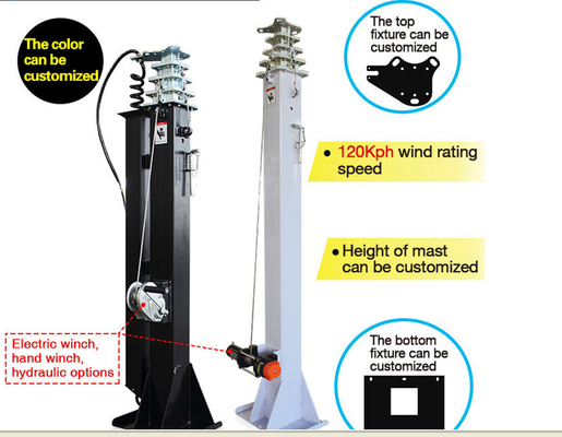 Ветер и трейлер солнечного гибридного освещения наблюдения энергии мобильный