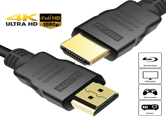 Золото покрыло HDMI мужское к мужскому кабелю 3D 1080P 2160P 4K 1M 1.5M 2M 3M 5M 10M 15M 20M 25M
