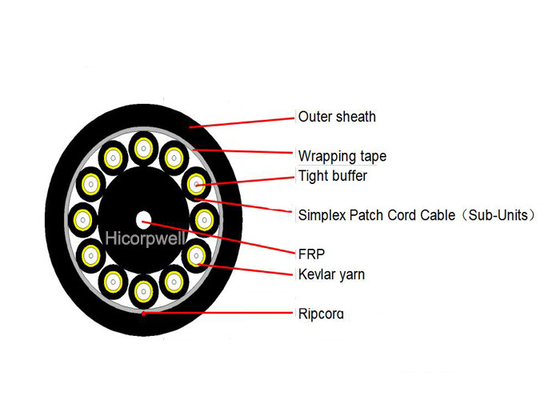 Чернота оптического кабеля 12F SM G652D LSZH буфера проламывания плотная