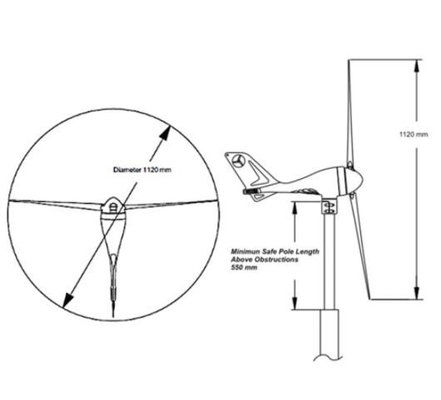 Тип лезвия генератора мотора ветротурбины S-700 морской CFRP ветрянки 3 с регулятором