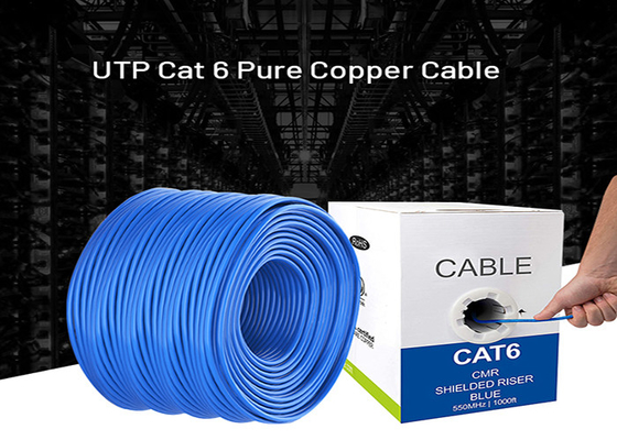 Чистый медный кабель Lan 305m кота 6 4 пары 2 паров 24awg 1000ft 0,56 теста пропуска Utp
